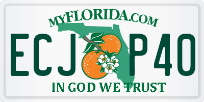 FL license plate ECJP40