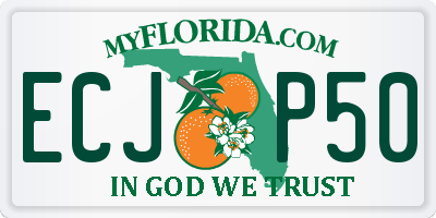 FL license plate ECJP50