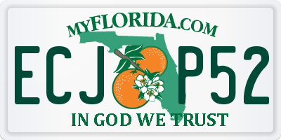 FL license plate ECJP52