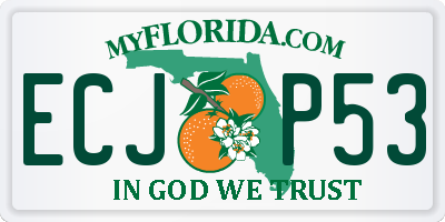 FL license plate ECJP53