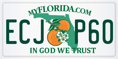 FL license plate ECJP60