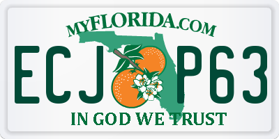 FL license plate ECJP63
