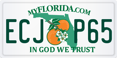 FL license plate ECJP65