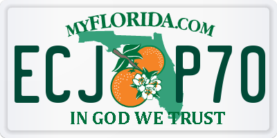 FL license plate ECJP70