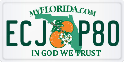 FL license plate ECJP80
