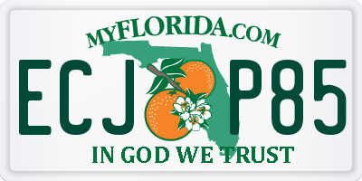 FL license plate ECJP85