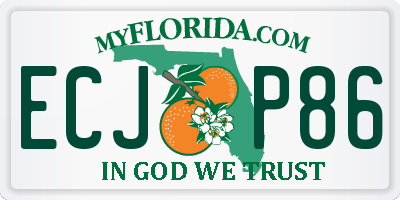 FL license plate ECJP86