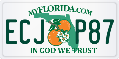 FL license plate ECJP87