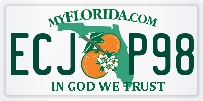 FL license plate ECJP98