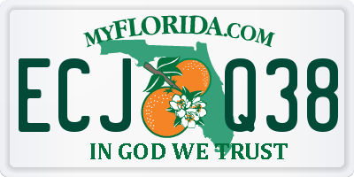 FL license plate ECJQ38