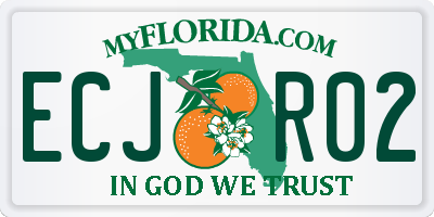 FL license plate ECJR02