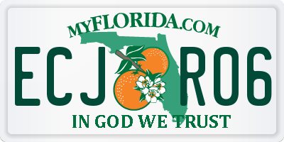 FL license plate ECJR06