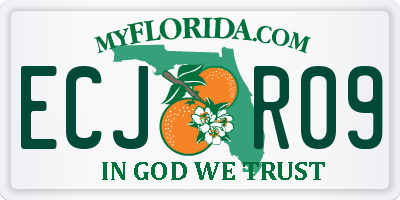FL license plate ECJR09