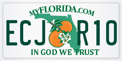 FL license plate ECJR10
