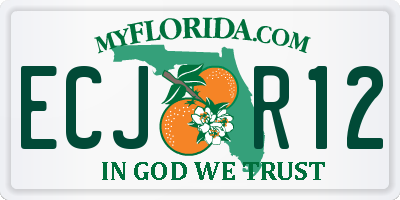 FL license plate ECJR12