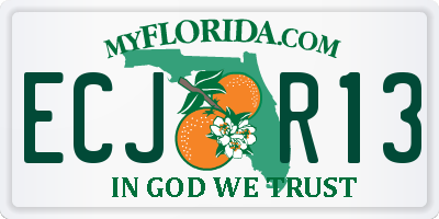 FL license plate ECJR13