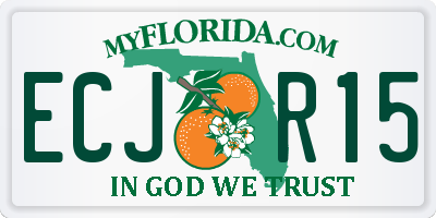 FL license plate ECJR15