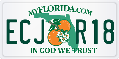 FL license plate ECJR18