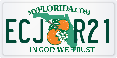FL license plate ECJR21