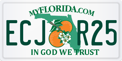 FL license plate ECJR25
