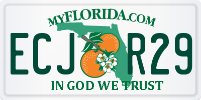 FL license plate ECJR29