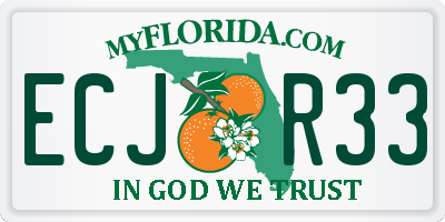 FL license plate ECJR33