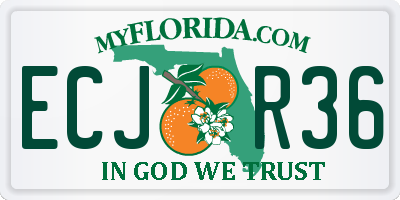 FL license plate ECJR36
