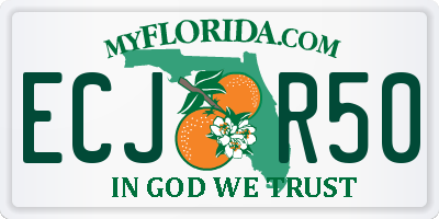 FL license plate ECJR50