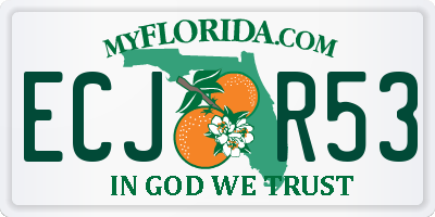 FL license plate ECJR53