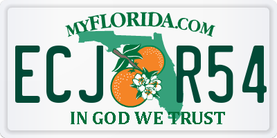 FL license plate ECJR54