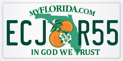 FL license plate ECJR55
