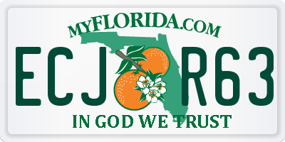 FL license plate ECJR63