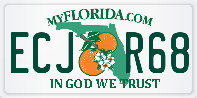FL license plate ECJR68