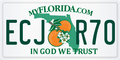 FL license plate ECJR70