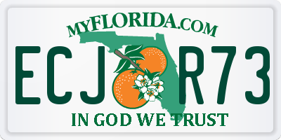 FL license plate ECJR73
