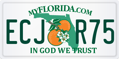 FL license plate ECJR75