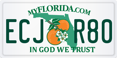 FL license plate ECJR80
