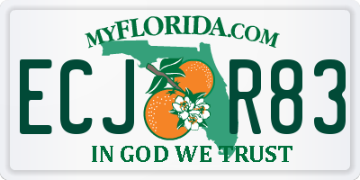 FL license plate ECJR83