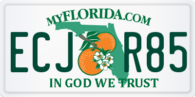 FL license plate ECJR85