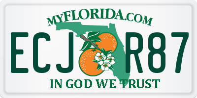 FL license plate ECJR87
