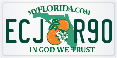 FL license plate ECJR90