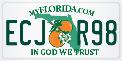 FL license plate ECJR98