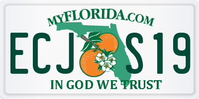 FL license plate ECJS19