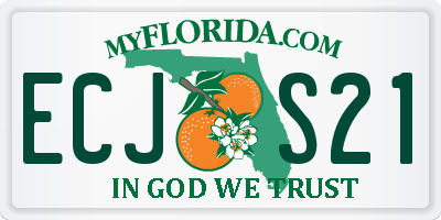 FL license plate ECJS21