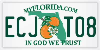 FL license plate ECJT08