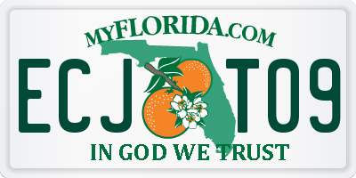 FL license plate ECJT09
