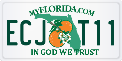FL license plate ECJT11