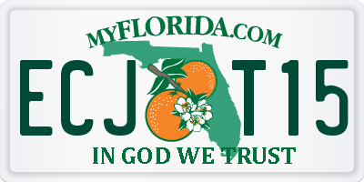 FL license plate ECJT15