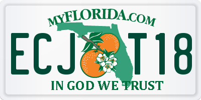 FL license plate ECJT18