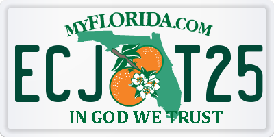 FL license plate ECJT25